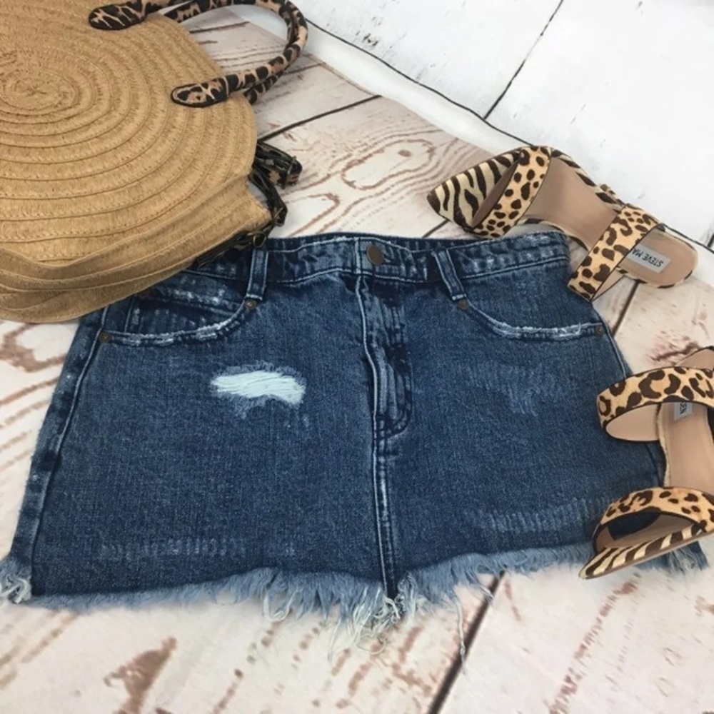 Free People denim skirt